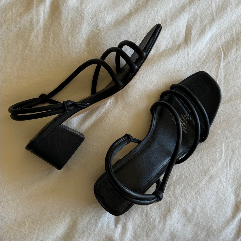 H&M Black Strappy Heeled Sandals